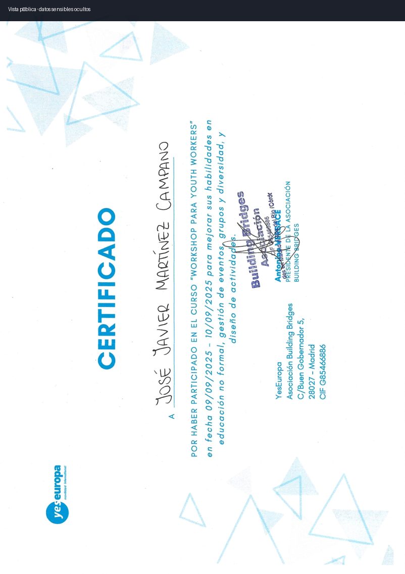 Previsualización de Workshop para Youth Workers